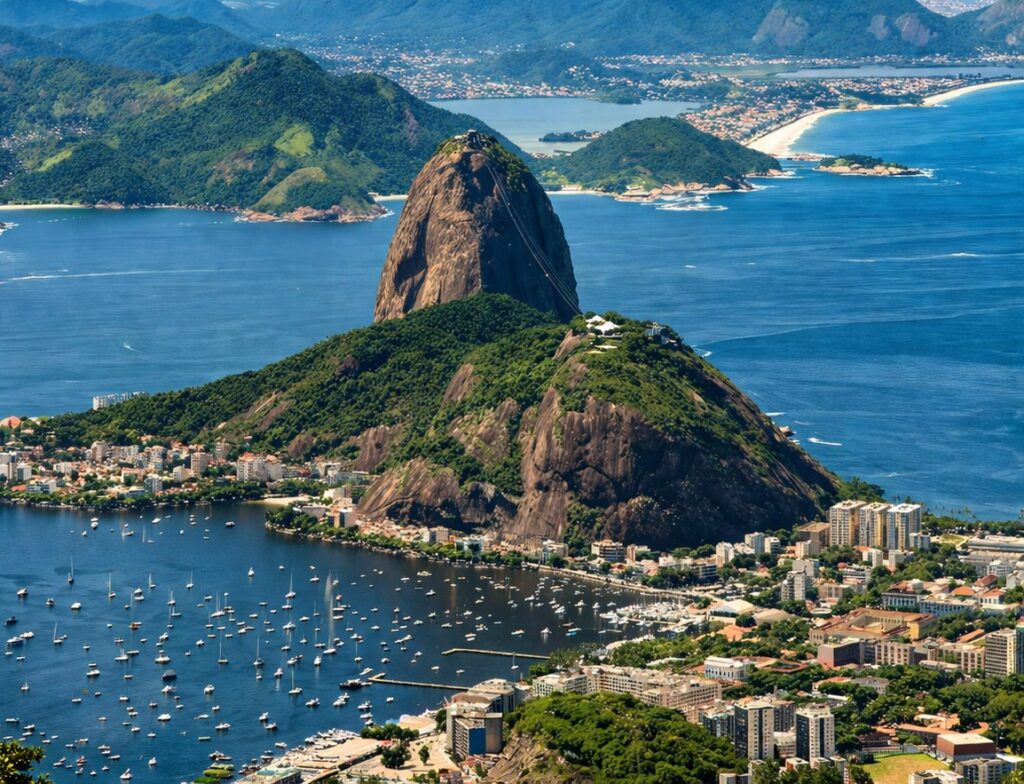 Cristo Redentor no Rio de Janeiro com vista panorâmica da cidade durante city tour