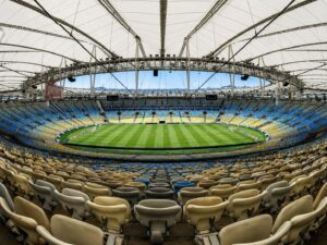 Estádio do Maracanã no Rio de Janeiro durante visita turística