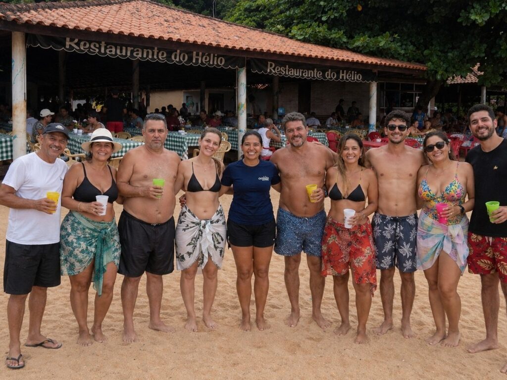 Restaurante na praia em Angra dos Reis com parada para almoço durante passeio