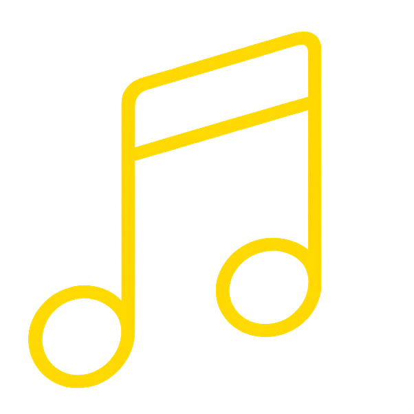 Ícone de música típica alemã representando bandas, danças folclóricas e atrações culturais da Bauernfest em Petrópolis.