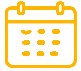 Ícones de calendário e assento representando data do passeio e vagas limitadas para excursões da Guia Rio Tur.