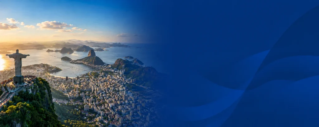 Banner panorâmico do City Tour Um Dia no Rio com vista do Cristo Redentor, Pão de Açúcar e Rio de Janeiro.
